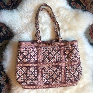 Vera Bradley Maroon & Gold Medallion Tote